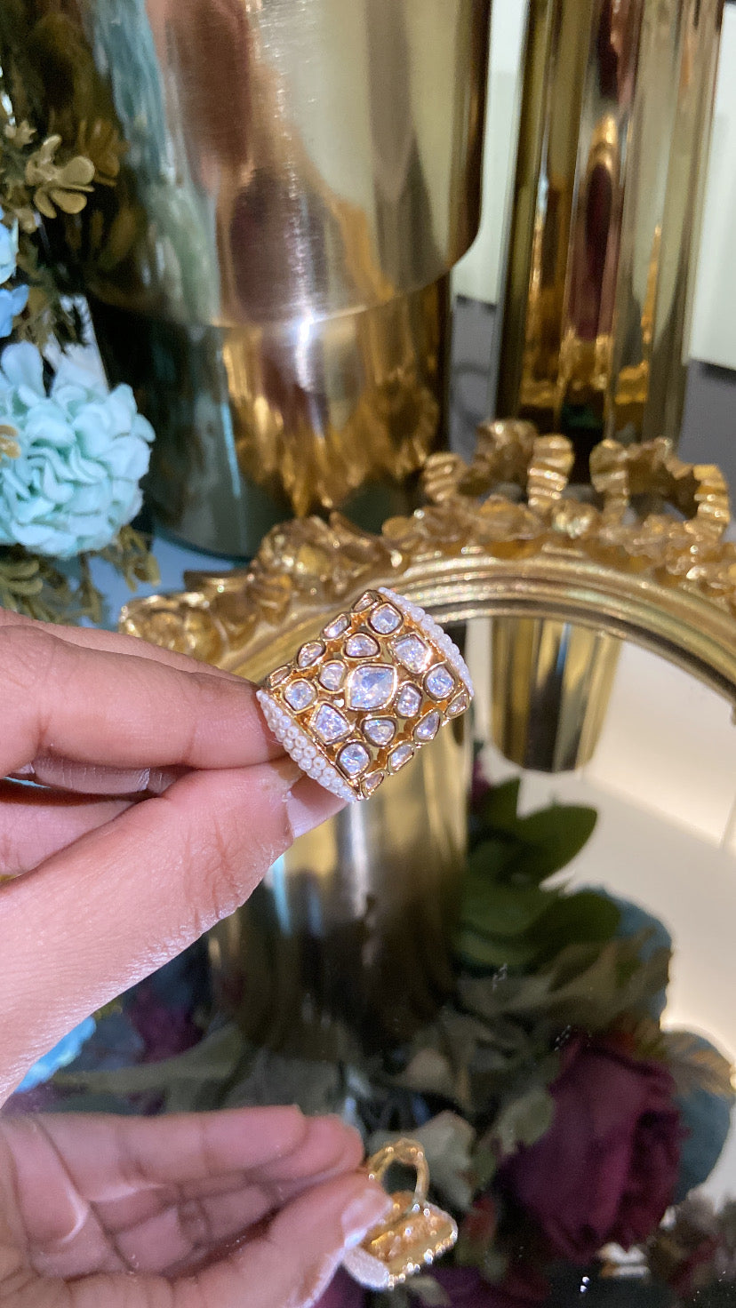 Pearl Polki Adjustable ring
