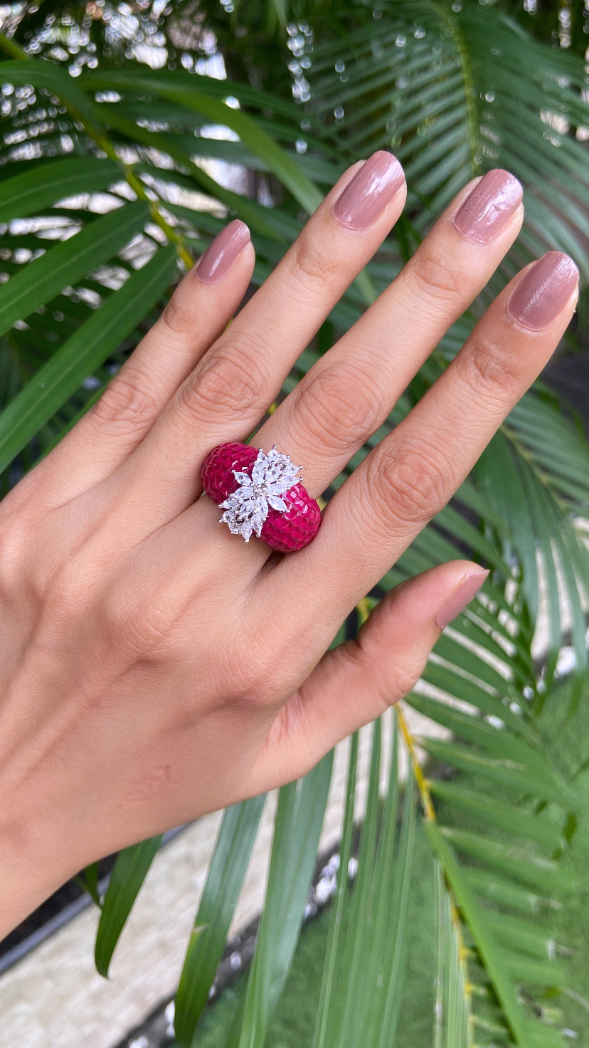 Invisible setting marquise colour rings (Adjustable) 🩶