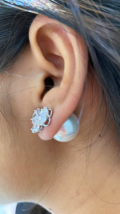 FRONT BACK BOW PEARL EARRING