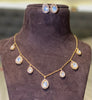 Moissanite Polki drop necklace set