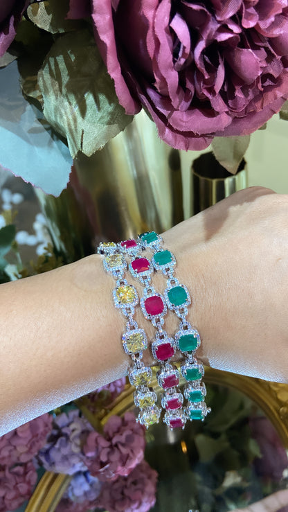 Square Linked Tennis Bracelet