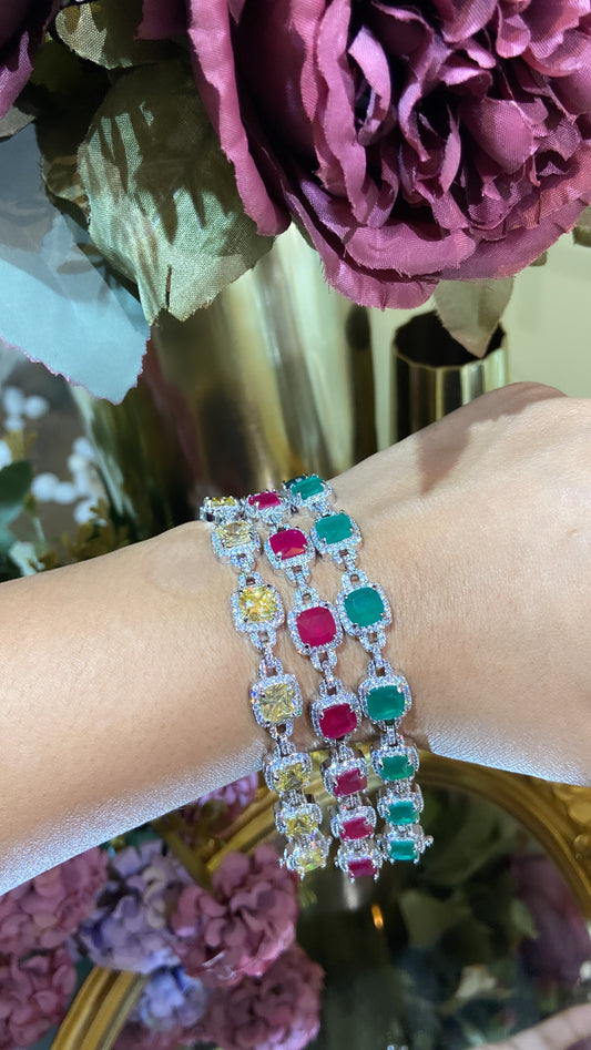 Square Linked Tennis Bracelet