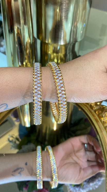 GOLD STAR DIAMOND BANGLES (WITHOUT LOCK)