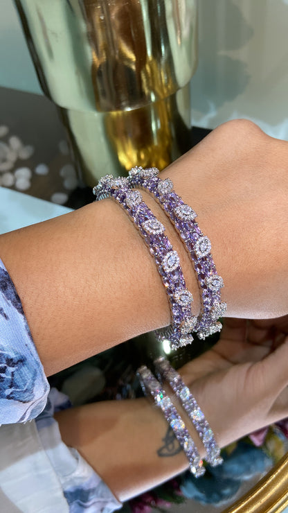 Designer colour invisible setting bangles Pacheli