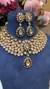 Festive meena kundan polki necklace set