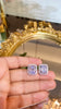 5ct LARGE EMERALD CUT HALO EARRINGS