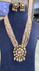 Festive Pearl beaded Kundan long necklace set