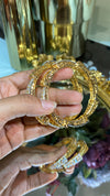 Spiral gold diamond bangles (Without Lock)