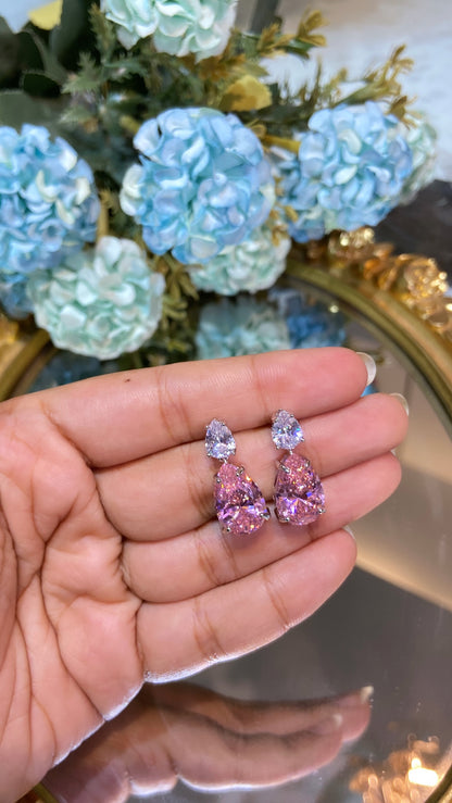 Blush tear drop earrings
