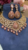 Drop Festive meena kundan polki necklace set