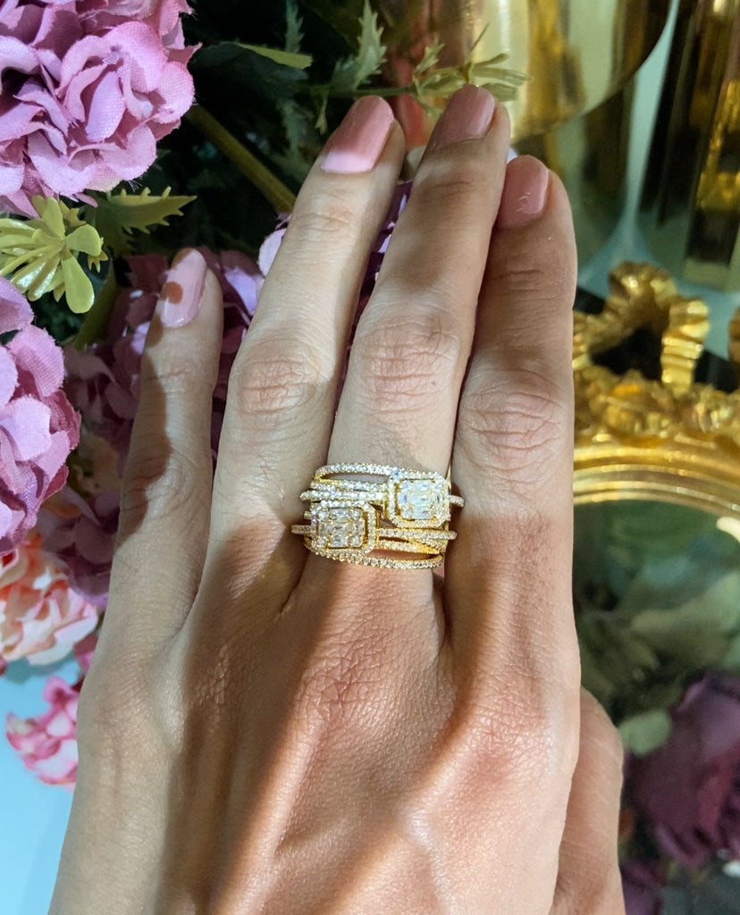 Best seller cluster setting liner ring (Get a Free Gift) 🩵🩵