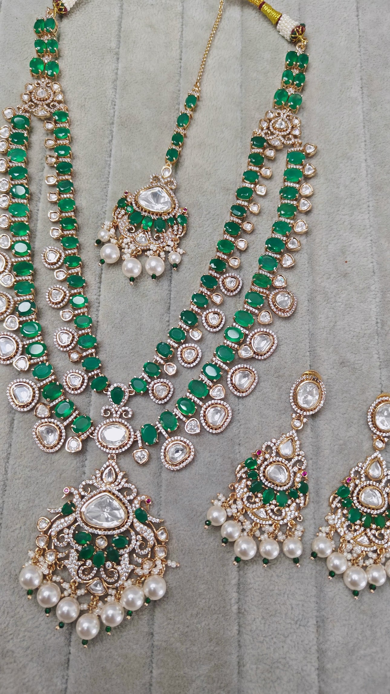 Gloria Festive moissanite polki necklace set