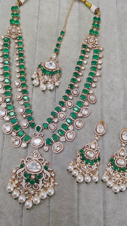 Gloria Festive moissanite polki necklace set