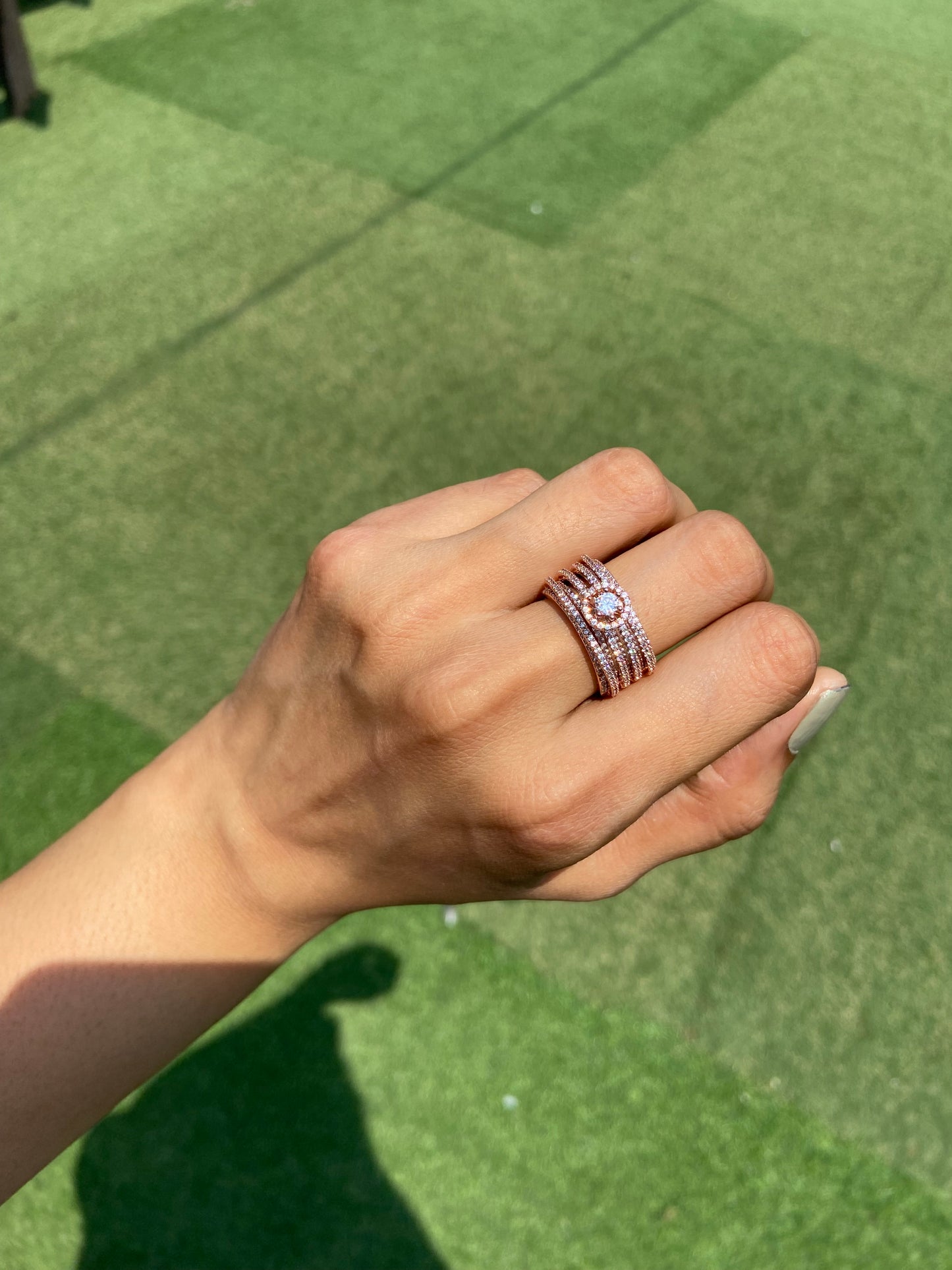 Adjustable Ring - Solitaire liner Ring 🩶