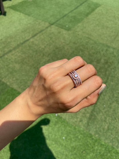 Adjustable Ring - Solitaire liner Ring 🩶