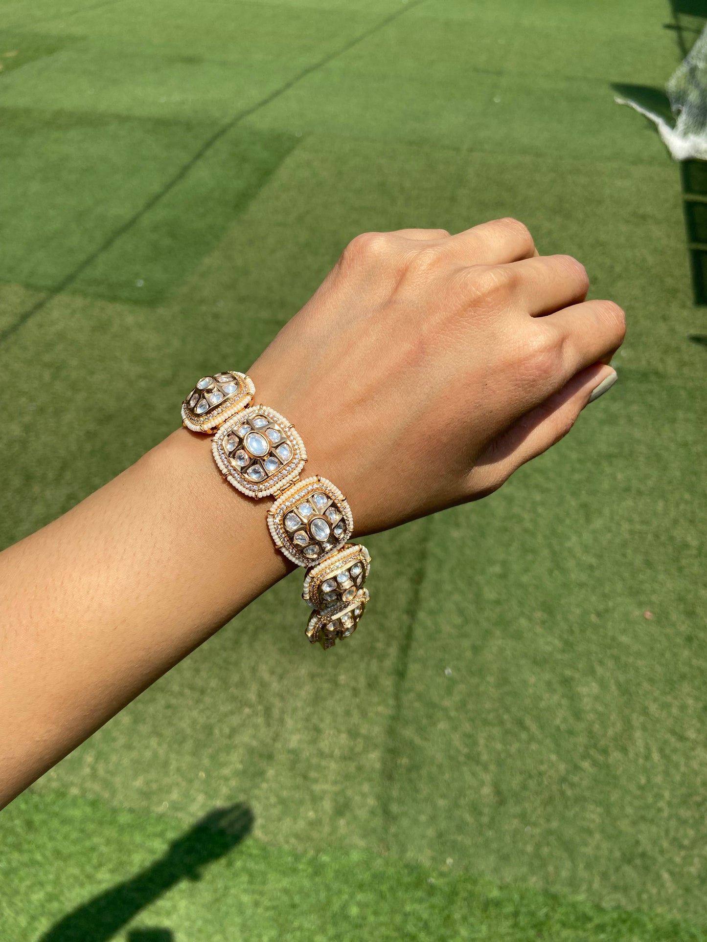 Diva moissanite Polki Tennis Bracelet (Single Piece)