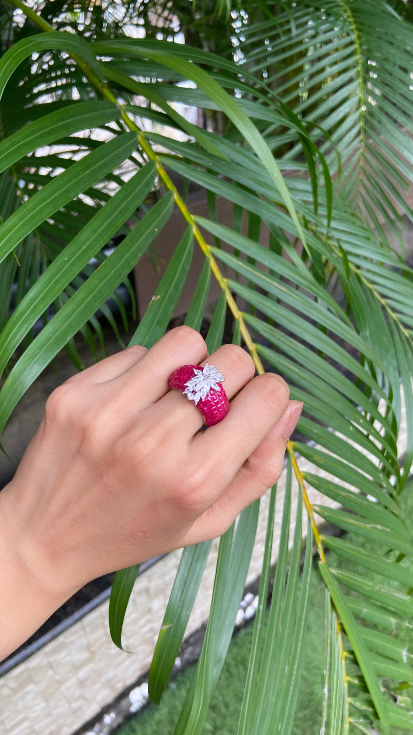 Invisible setting marquise colour rings (Adjustable) 🩶