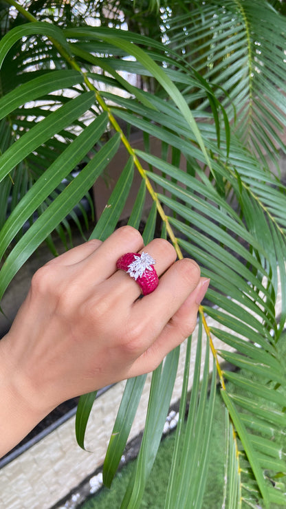 Invisible setting marquise colour rings (Adjustable) 🩶