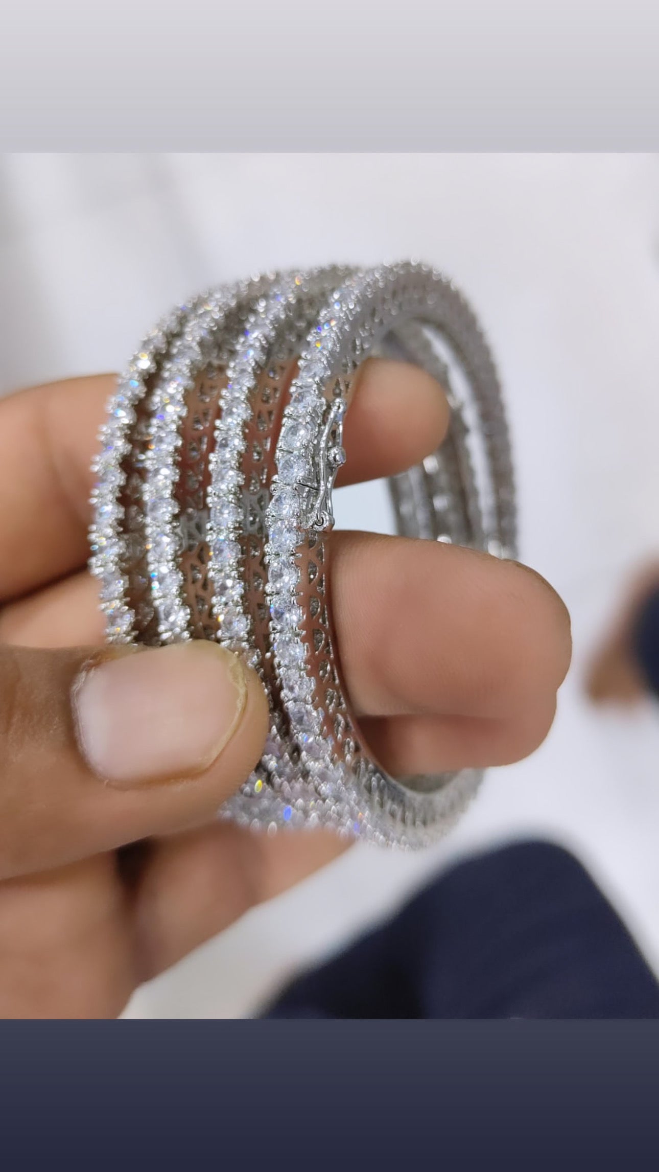 Daily wear Solitaire Bangles openable SET OF 4- (15 pointer each diamond) 🪄