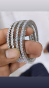 Daily wear Solitaire Bangles openable SET OF 4- (15 pointer each diamond)