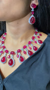 Festive Madison Coloured Diamond Necklace with Earrings