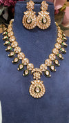 Festive Leaf meena kundan polki necklace set