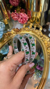 Festive Designer Diamond colour stone Bangles - PAIR (NOT OPENABLE)