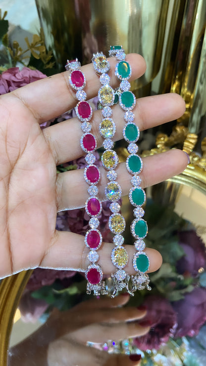 Oval Halo Tennis Bracelet