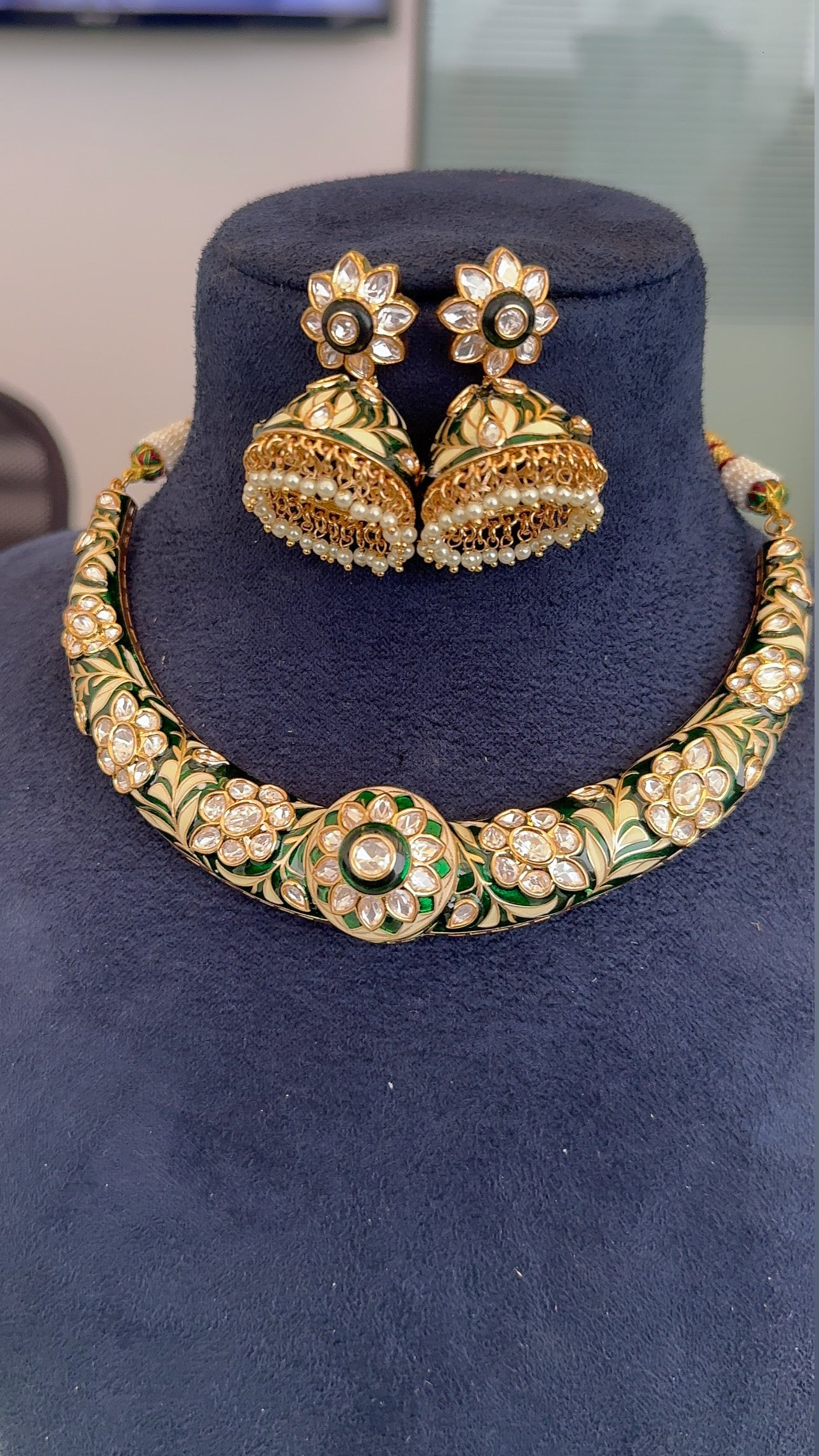 Festive Meenakari Hasli + Jhumki 🤎