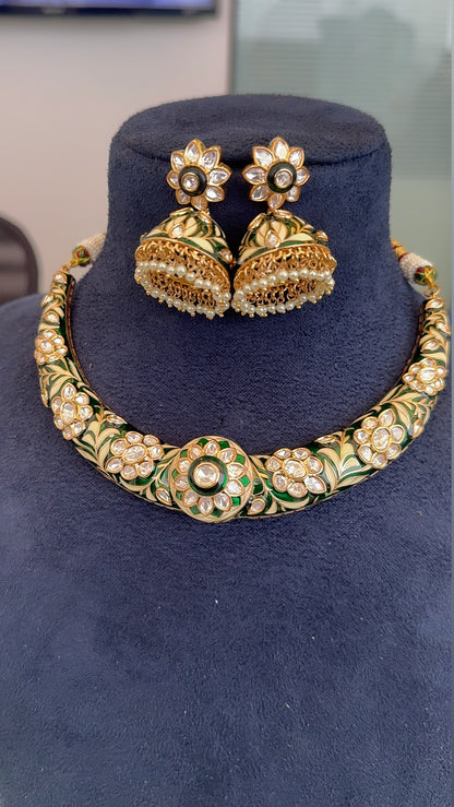 Festive Meenakari Hasli + Jhumki 🤎
