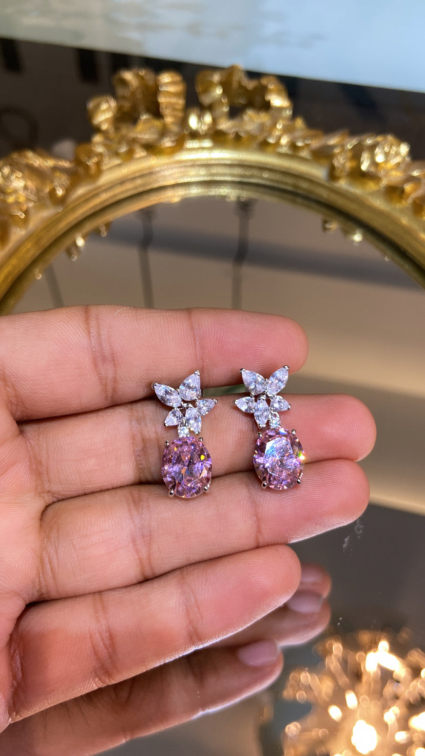 OVAL DROP COLOUR EARRING