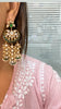 Festive Lotus dangling earring Moissanite Polki Chandbali