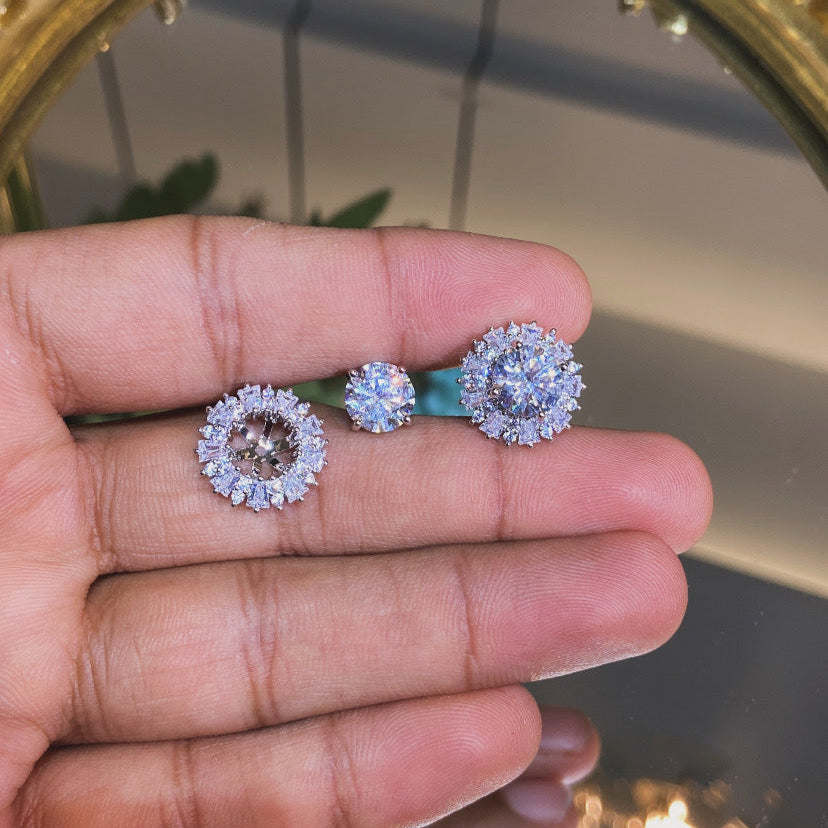 2 way wear earring with removable jacket