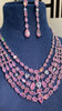 Royal Pink Stone necklace set