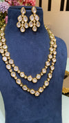 PREMIUM UNSHAPED POLKI KUNDAN NECKLACE SET - LONG