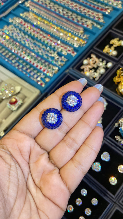 Dome Invisible setting earrings