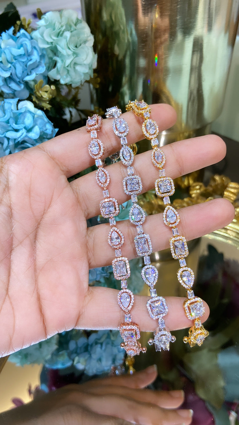 Multishape Halo Tennis bracelet