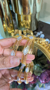 Pear gold diamond bangles (Without Lock)