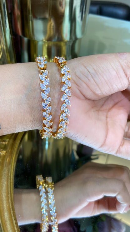 MARQUISE DIAMOND BANGLES (OPENABLE) PAIR