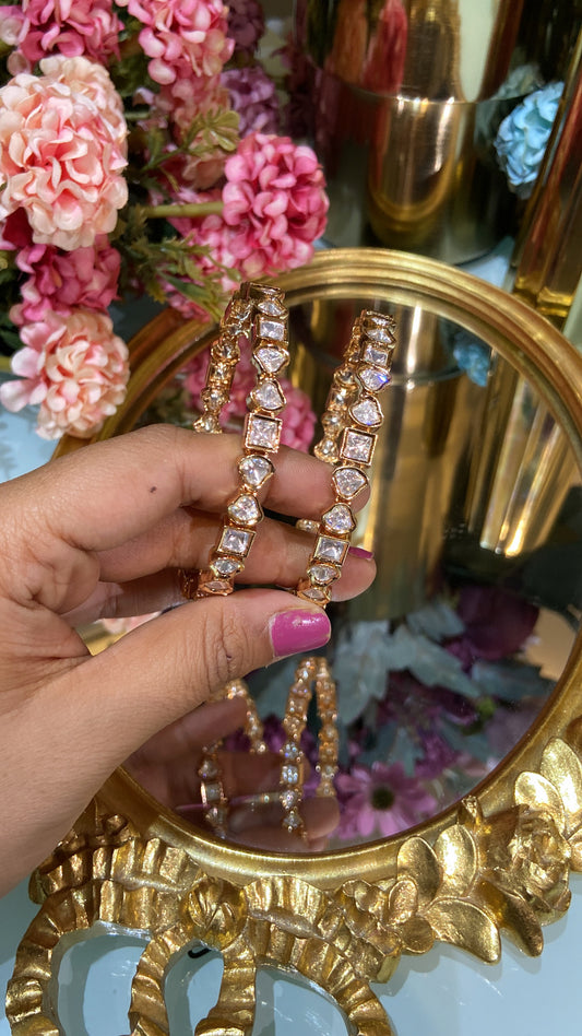 Aakar moissanite Polki bangles (PAIR) NOT openable 🪄