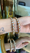 Leafy MOISSANITE Polki bangles (Not openable) Pair