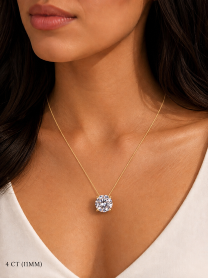 4 ct solitaire pendant with chain