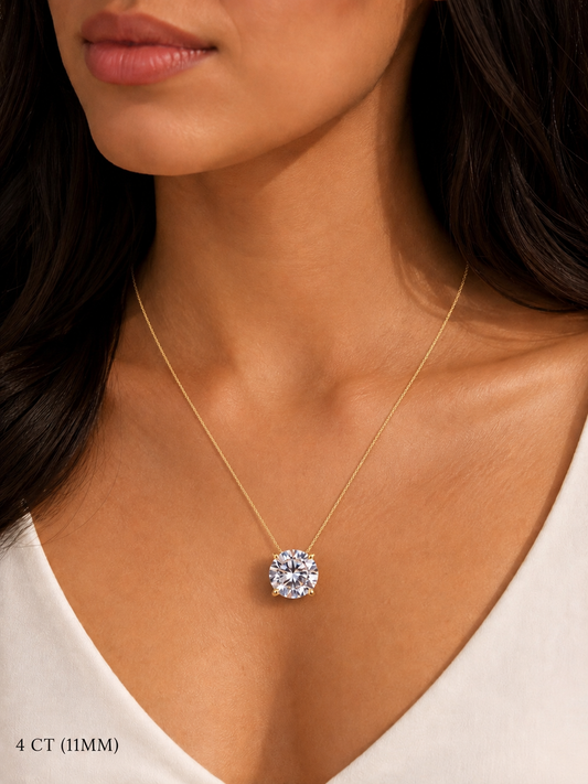 4 ct solitaire pendant with chain