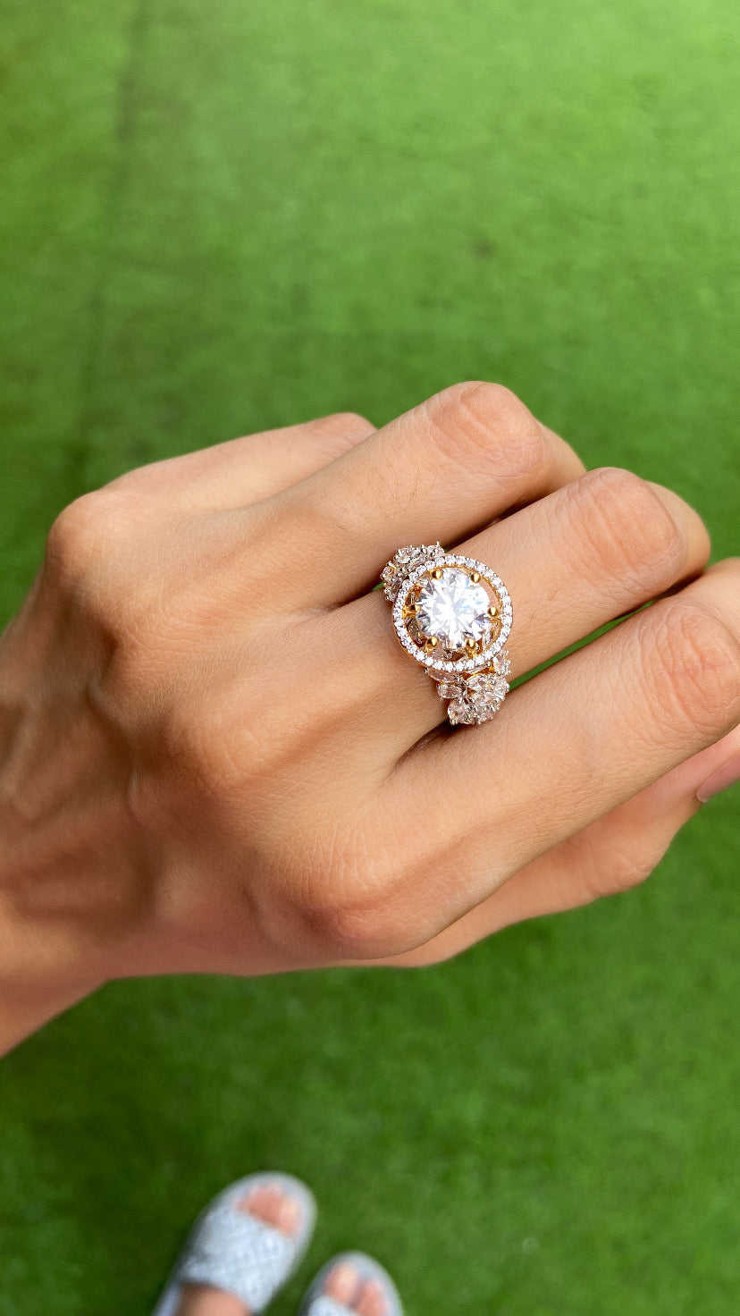 Cocktail Marquise Drop Solitaire ring