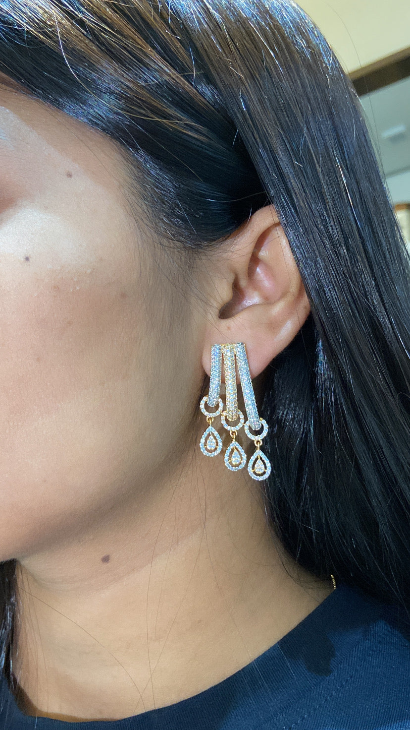 Triple drop earrings