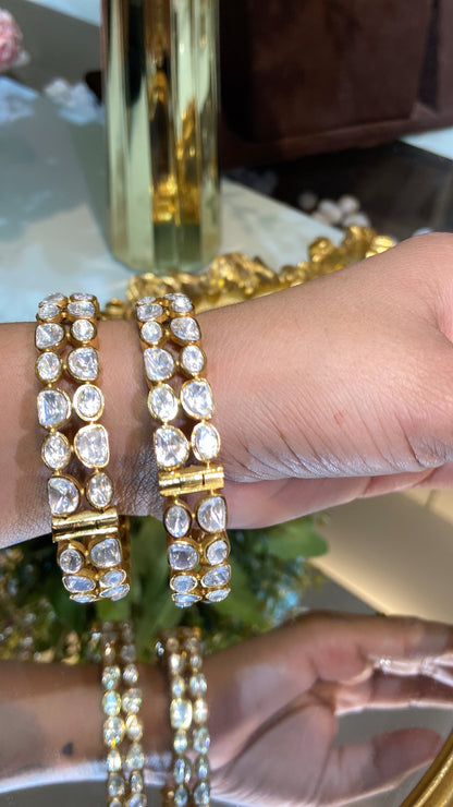 2 LINE MOISSANITE POLKI KADAS (OPENABLE)
