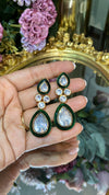 MEENA DROP KUNDAN POLKI EARRINGS