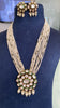 Festive Pearl beaded Kundan long necklace set