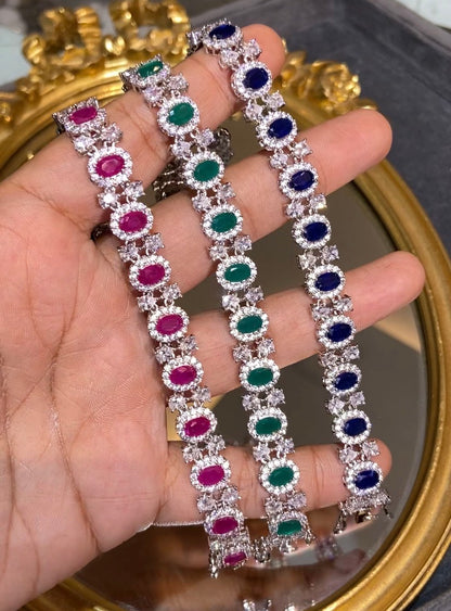 Oval floral Tennis Bracelet