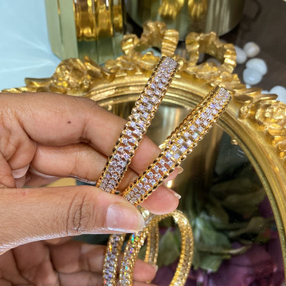 GOLD STAR DIAMOND BANGLES (WITHOUT LOCK)